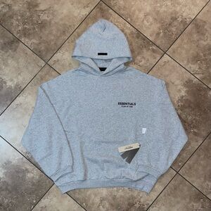 Fear of God Essentials Fleece Hoodie Light Heather Gray (With Pockets) Size XL